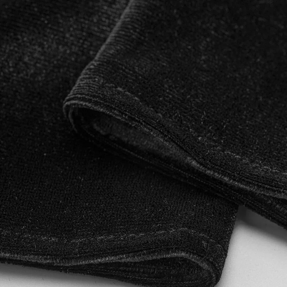 Women's Black Short Velvet Gloves Design Flapper Party Tea Costume Accessories